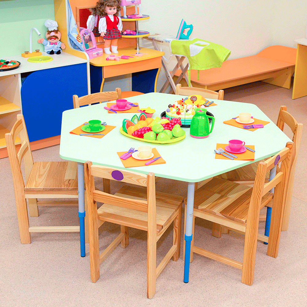 Hexagon Table – Modern & Spacious Multi-Seater Table - Image 2