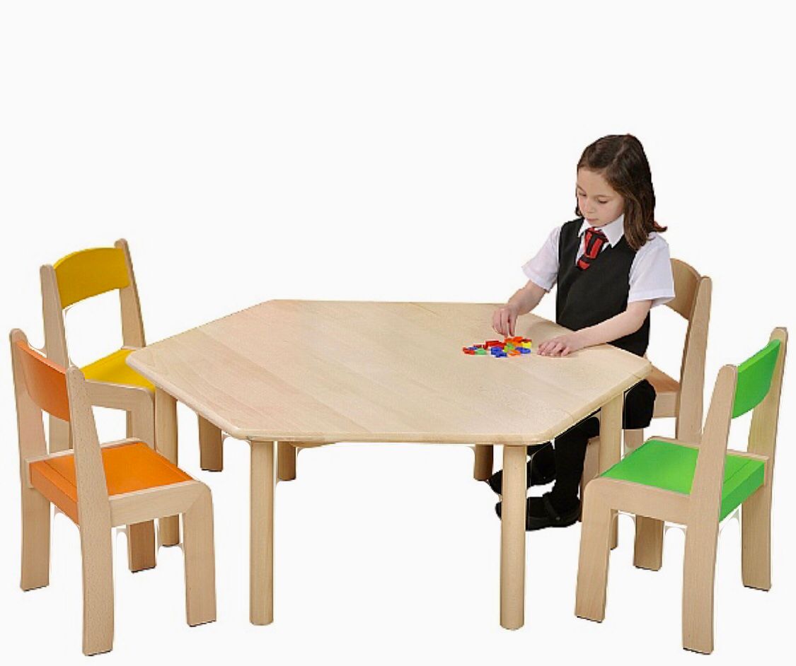 Hexagon Table – Modern & Spacious Multi-Seater Table